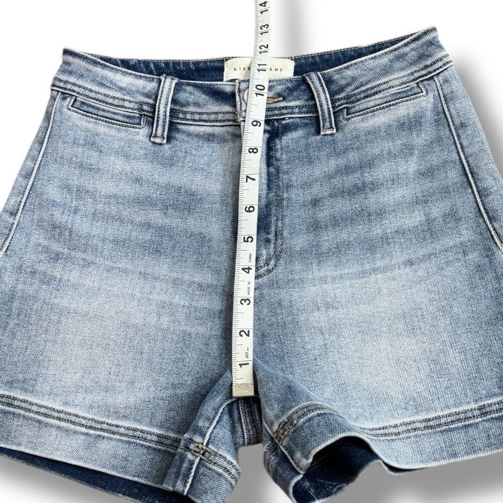 Risen High Rise Front Welt Pocket Denim Short RDS6245 Summer Flat Women’s Size S - Picture 5 of 11
